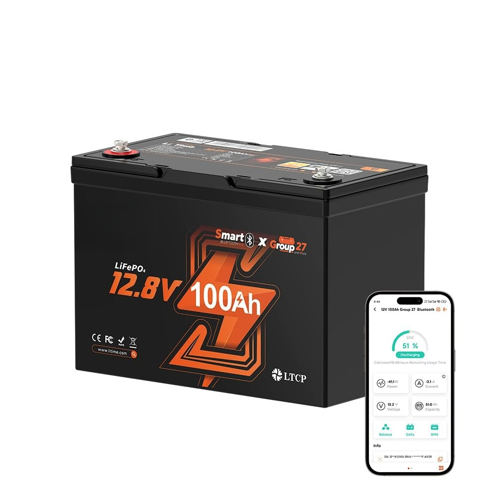 Lifepo4 12V 100Ah Bms Bluetooth - แบตเตอรี่ LiFePO4 12V 100Ah, แบตเตอรี่ลิเธียมกลุ่ม 27