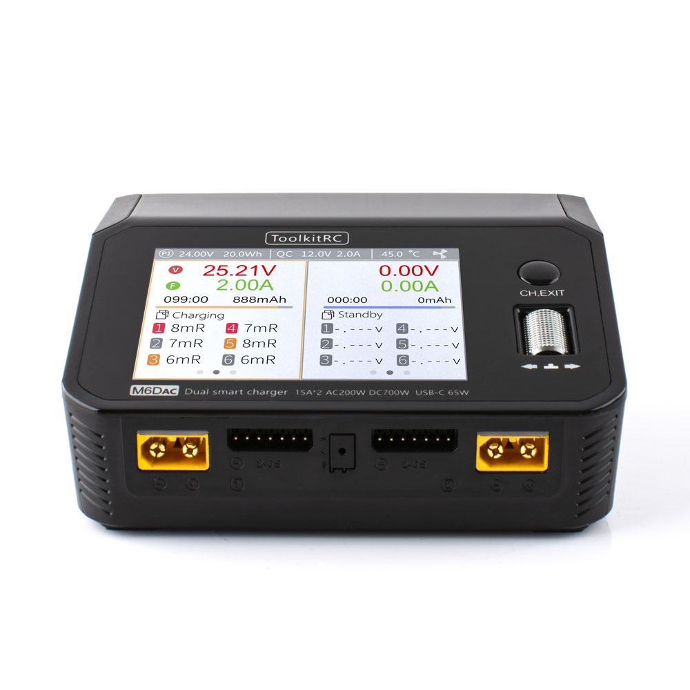 Toolkitrc M6Dac Smart Charger - เครื่องชาร์จแบตเตอรี่ลิโพอัจฉริยะ ToolkitRC M6DAC AC 200W DC