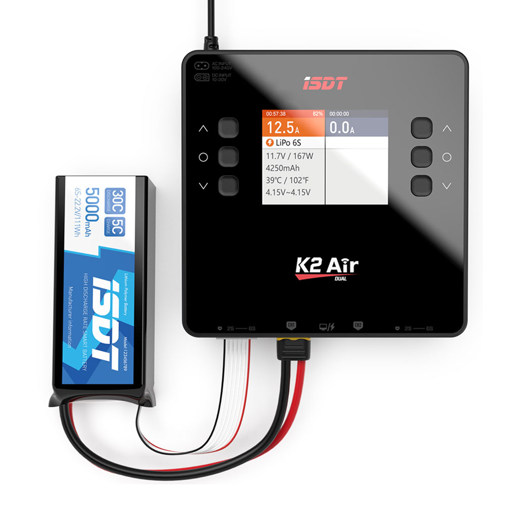 Isdt K4 Dual Lipo Charger - เครื่องชาร์จแบตเตอรี่ลิโพ ISDT แบบสมดุล พร้อมฟังก์ชั่นดิชชาร์จ รุ่น Smart