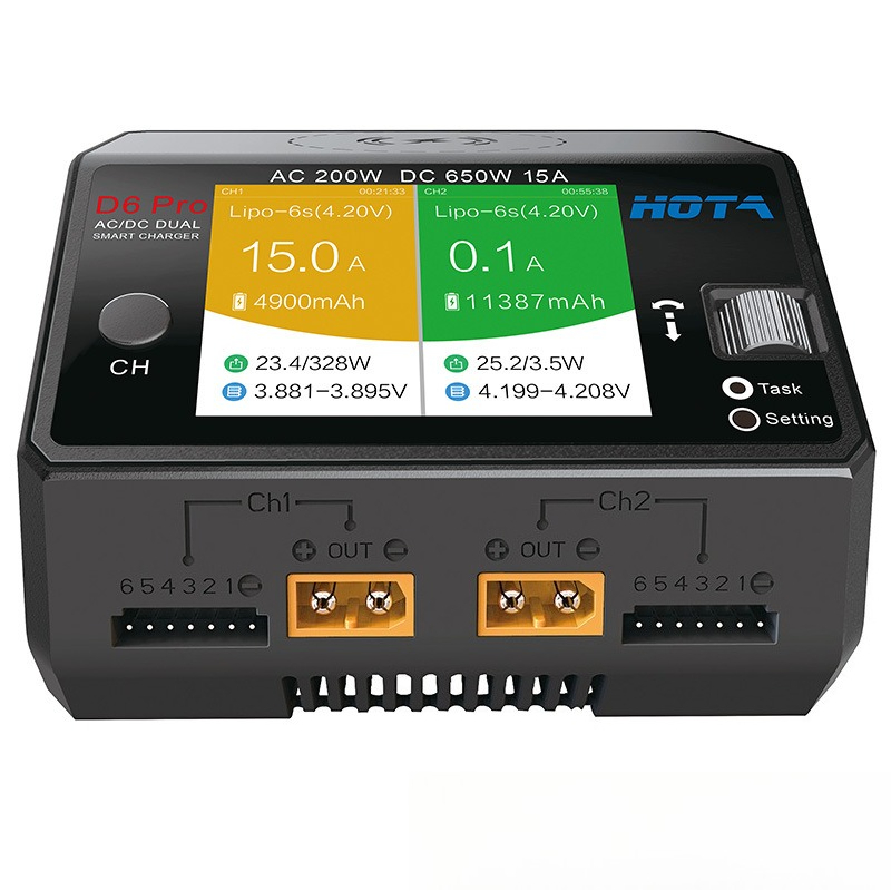 เครื่องชาร์จแบตเตอรี่ HOTA D6  - Hota D6 Pro Dual Lipo Charger บทวิจารณ์และราคา