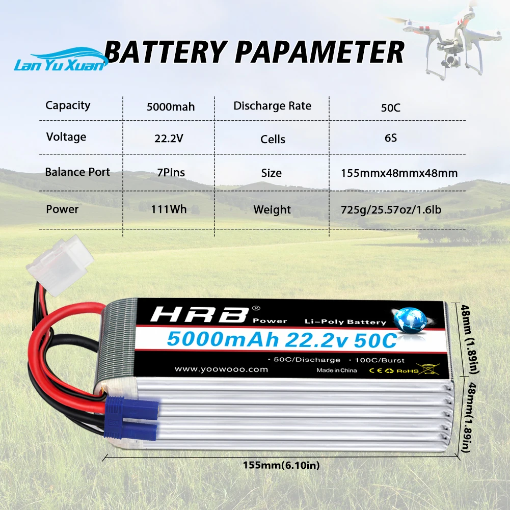 2pcs 6S แบตเตอรี่ Lipo 22.2V 5 - 6S Lipo Battery 22.2V 5000Mah บทวิจารณ์และราคา