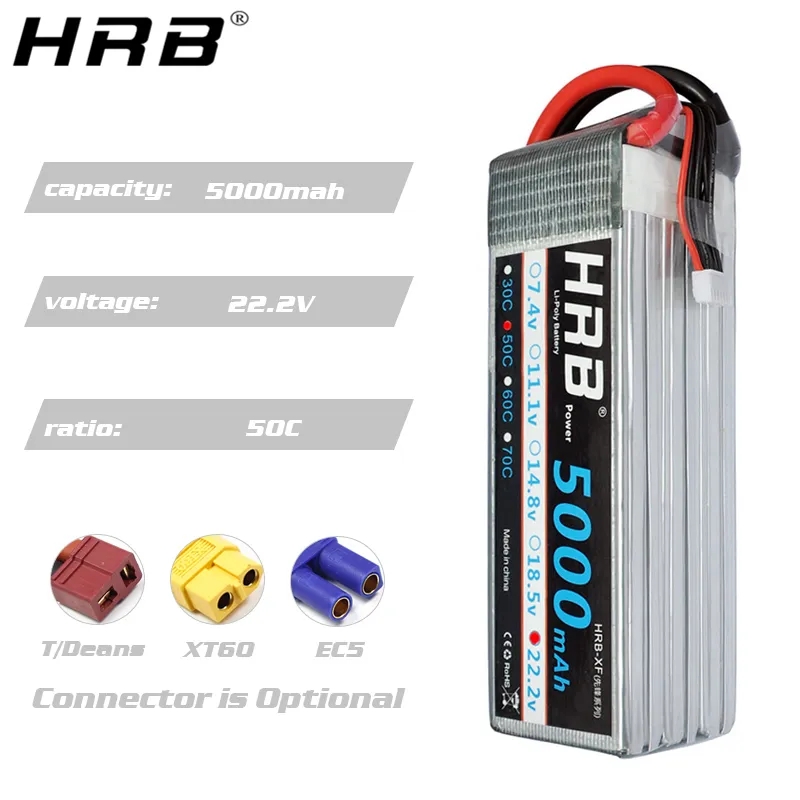 HRB 6S ลิโพแบตเตอรี่ 22.2V 500 - 6S Lipo Battery 22.2V 5000Mah บทวิจารณ์และราคา