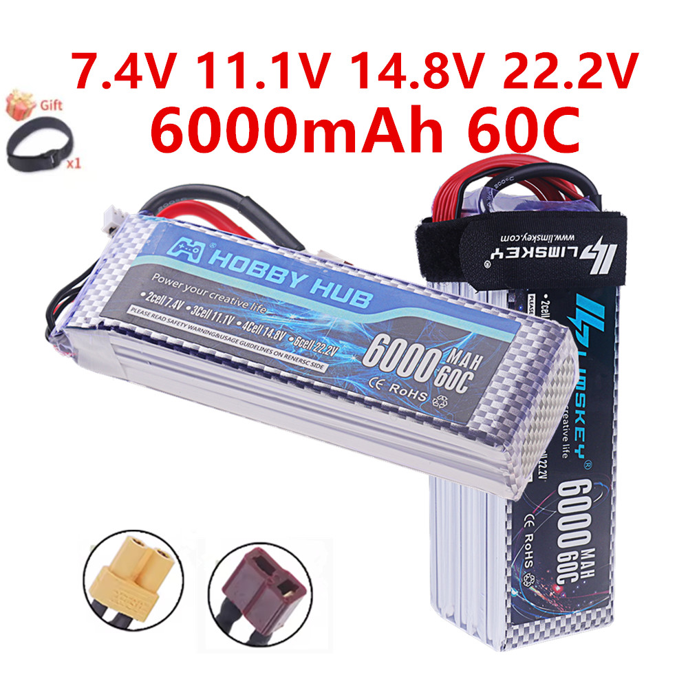 แบตเตอรี่ลิเธียมโพลิเมอร์ 2S 3 - 4S Lipo Battery 14.8V 6000Mah บทวิจารณ์และราคา