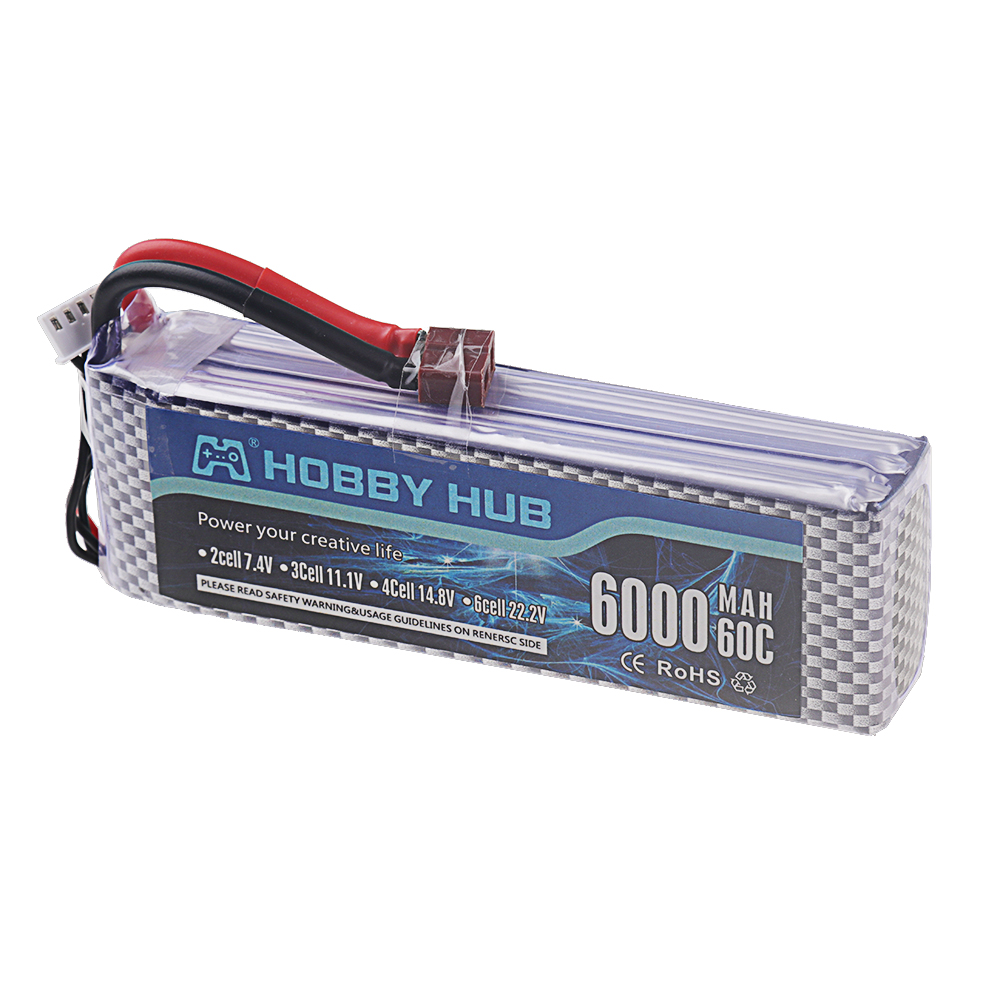 แบตเตอรี่ลิเธียมโพลิเมอร์ 2S 3 - 4S Lipo Battery 14.8V 6000Mah บทวิจารณ์และราคา