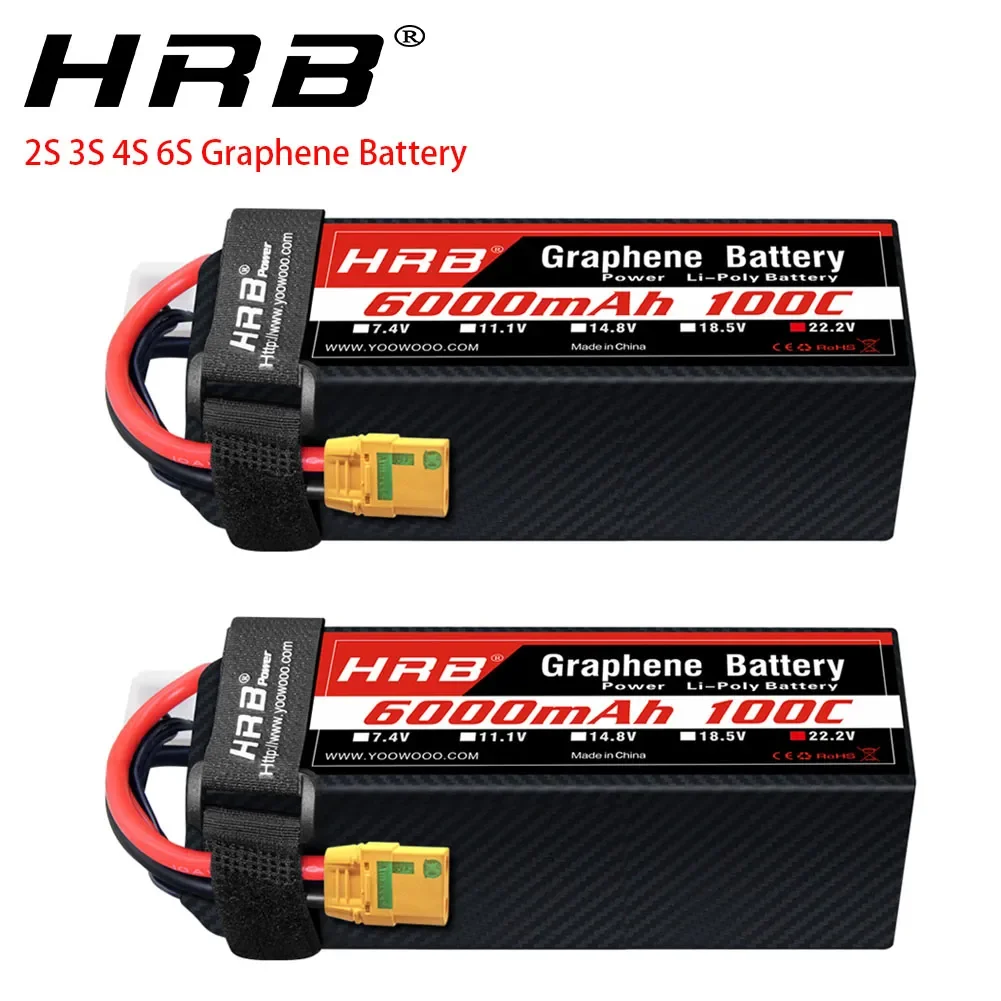 2PC แบตเตอรี่ Graphene 2S 3S 4 - 6S Lipo Battery 22.2V 5000Mah บทวิจารณ์และราคา
