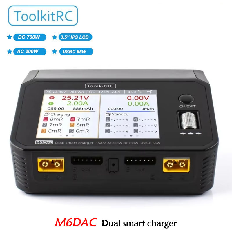ชุดเครื่องมือ RC M6DAC Dual Sm - Toolkitrc M6Dac Smart Charger บทวิจารณ์และราคา