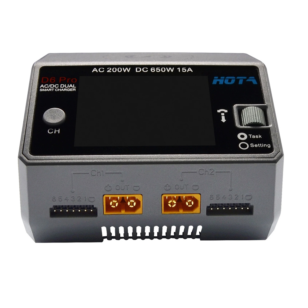 Hota D6 Pro สีดำ AC 200W DC 2x - Hota D6 Pro Dual Lipo Charger บทวิจารณ์และราคา