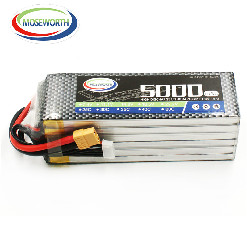 6S 22.2V 5000MAh 60C ของเล่น R - 6S Lipo Battery 22.2V 5000Mah บทวิจารณ์และราคา